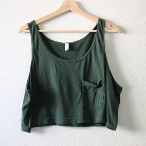 American Apparel Green Cropped Tank